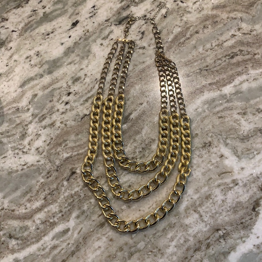 Layered gold statement necklace